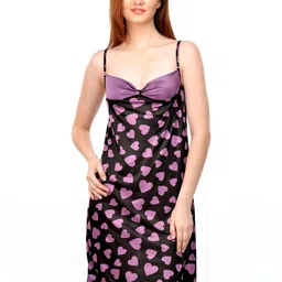 PHALIN Printed Satin Babydoll (Size- Free)-image-95