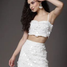 KASSUALLY White Embellished Co-Ord Set-14