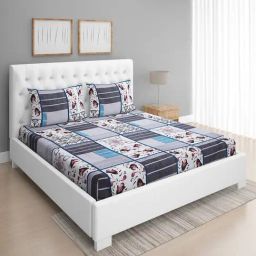 Romee Silver Microfibre Ethnic Bed Sheets-picture-35