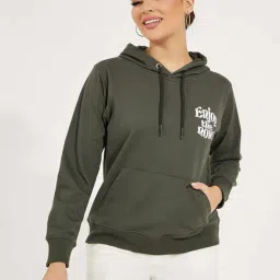 Styli Green Printed Hoodie-image-62