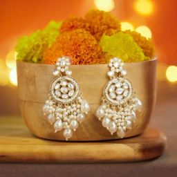 Zaveri Pearls White Alloy Earrings for Women-63