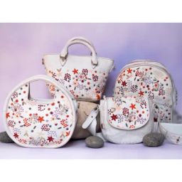 Art N Vintage Floral Bliss White Leather Embroidered Medium Handbag-22