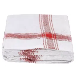 GENERIC Heavy Multipurpose Cleaning Cloth Cotton, White & Maroon (Pack of 12 Pcs)-image-14