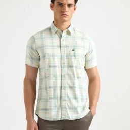Arrow Sport White Cotton Regular Fit Checks Shirt-picture-49