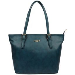 Carlton London Navy Blue Solid Medium Tote Handbag-image-13