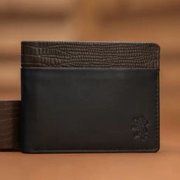 Red Tape Black & Brown Leather Bi-Fold Wallet-18