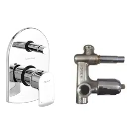 CERA Chromo Wall Mount Single Lever Push Type Concealed Diverter, F1019701 + F4010108 (Set of 2 Pcs)-15