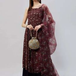 Inweave Wine Floral Print Dupatta-picture-19