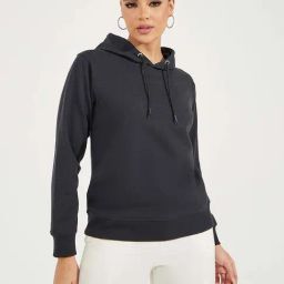 Styli Black Plain Hoodie-picture-6