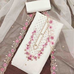KIMISHA Embroidered Viscose Rayon Unstitched Dress Material-image-98