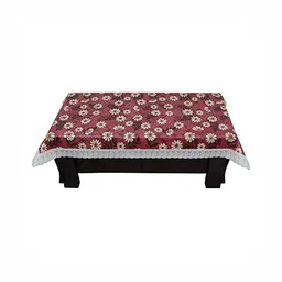 LooMantha Maroon Floral Waterproof Plastic 4-Seater Table Cover-15