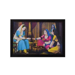 eCraftIndia Multicoloured Village Ladies Buying Bangles UV Wall Art-image-63