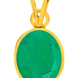 Clara Green Emerald 8.3cts Panchdhatu Navratna Pendant-6