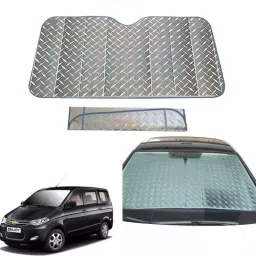 Auto Pearl F95 Dashboard Sun Shade Cover with Suction Cup for Chevrolet Enjoy (Grey)-21