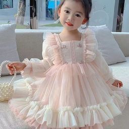 YK Kids-Girls Self Design Square Neck Fit and Flare Dress-image-78