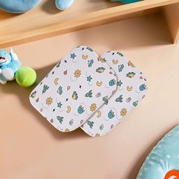 Kuber Industries Infants Pack Of 2 White Space Star Printed Cotton Baby Pillow-31