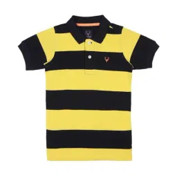 Allen Solly Junior Boys Yellow & Black Striped Polo T-Shirt-picture-28