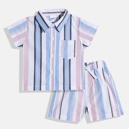 Moms Love Infant Boys Striped Pure Cotton Clothing Set-image-62