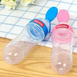 Vparents food Feeding Spoon with Squeezy Food Grade Silicone Feeder Bottle For Infant Baby -  90 ml-5