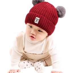 MOMISY Baby Cap Soft Beanie Woolen Hat for Spring Winter Autumn for Newborn Infant Toddler Kids Babies from 1 Year to 5 Years (Red)-28