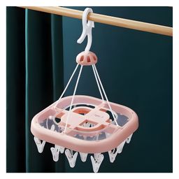 COZY VIBES Baby Cloth Hanger Stand,Cloth Drying Stand Hanger with 20 Clips/pegs, Square Shape Cloth Hanger- PACK OF 1- COLOR MAY VARY-18