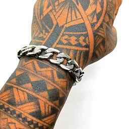 Dynamic Retail Global Men Silver-Plated Link Bracelet-image-92