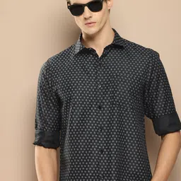 encore by INVICTUS Printed Slim Fit Casual Shirt-image-45