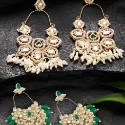 Zaveri Pearls Green Alloy Earrings for Women-75