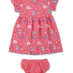 GJ baby Kids Pink Cotton Printed Dress Set-image-98