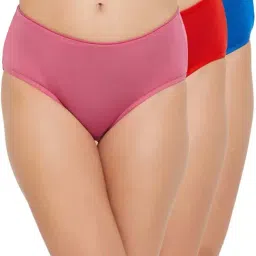 Clovia Red & Blue Hipster Panties - Pack Of 3-image-38