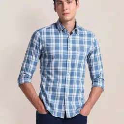 U.S. Polo Assn. Blue Regular Fit Checks Shirt-picture-30