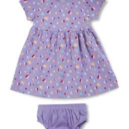 GJ baby Kids Purple Cotton Printed Dress Set-image-40