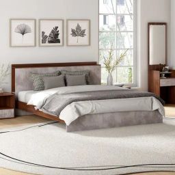 Durian Claudia Dark Acacia Brown Engineered Wood Queen Bed-image-83