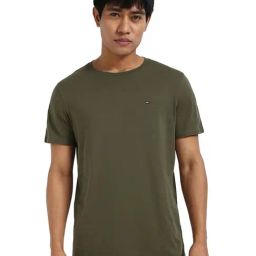 TOMMY HILFIGER Fatigue Green Cotton Slim Fit T-Shirt-picture-38