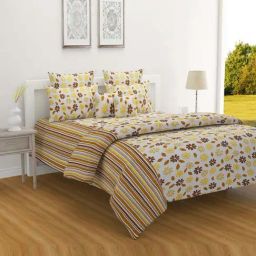 Swayam Veda Brown & White Pure Cotton 160 TC Double Ac Quilt-picture-28
