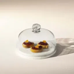 ellementry Baker'S Transparent Glass Cloche with Base - Set of 1-24