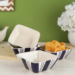 VarEesha Indigo Blue Ceramic Square Veg Bowls (200 ml) - Set of 4-17