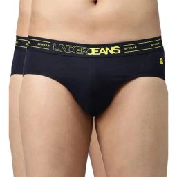 UnderJeans by Spykar Navy Briefs - Pack of 2-image-52