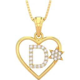 Joyalukkas 22k Gold Letter 'D' Pendant without Chain for Women-image-30