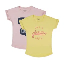 Gini & Jony Kids Multicolor Cotton Printed Tops - Pack of 2-image-98