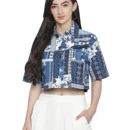 Oxolloxo Blue Cotton Printed Shirt-picture-23