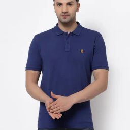 Red Tape Dark Blue Cotton Polo T-Shirt-image-38