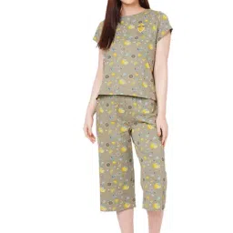 Sweet Dreams Khaki Printed Capri Set-picture-18
