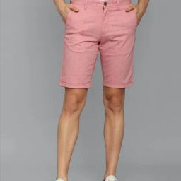 Louis Philippe Pink Slim Fit Printed Shorts-image-38