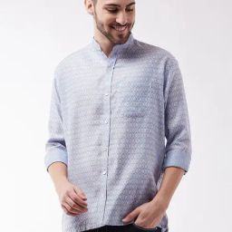 Vastramay Blue Straight Fit Printed Shirts-picture-16
