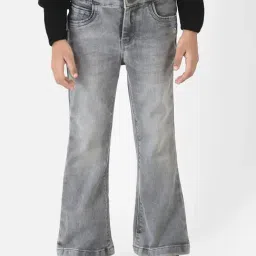 Crimsoune Club Kids Grey Solid Jeans-image-80