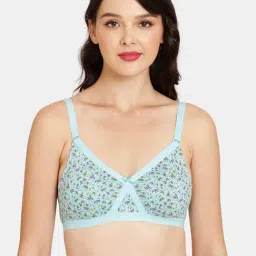 Rosaline by Zivame Sky Blue Printed Half Coverage Double Layered T-Shirt Bra-picture-45
