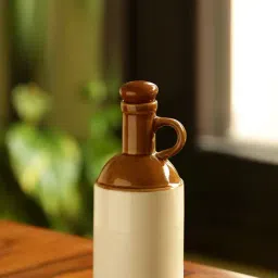 ExclusiveLane The 'Old Fashioned' Hand Glazed Studio Pottery Ceramic Oil Bottle (1000 ML)-16