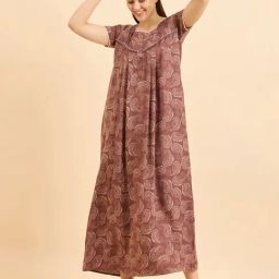 Sweet Dreams Pink Cotton Printed Night Gown-25