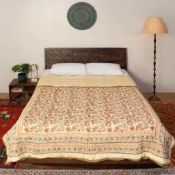 Fabindia Home Standalone Yellow Cotton 350 GSM Double Quilt-image-21